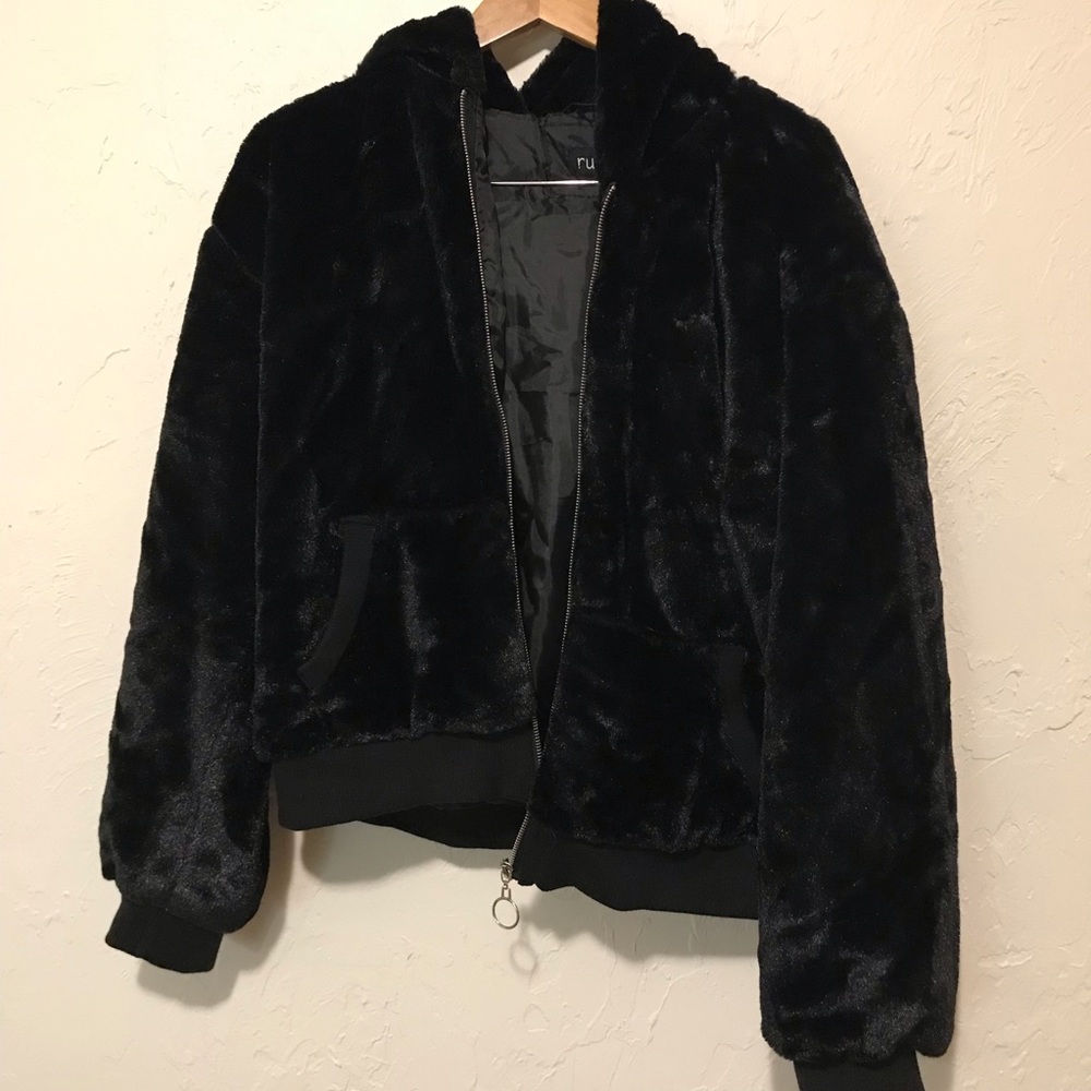 RUE 21 Faux Fur Bomber Jacket